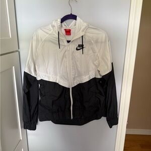 Nike Air Windrunner Jacket Women's Black White Zip hood Running